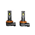 FORENNER Upgraded H11/H9 Light Bulbs, 45000LM 1000% Brighter, H8/H16 Fog Light Bulbs 6500K Cool White for Dark Nights, True 1:1 Mini Size, 10-Year Life, IP68, Easy to Install, Pack of 2.