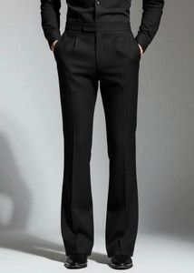Forest Flared Straight Fit Men Black Trousers