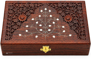 forestis gallinaria wooden box vanity box jewellery box for gold cash money 11x7 inches crown cash box
