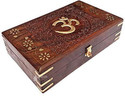FORESTIS GALLINARIA Wooden OM Box for Good Luck| Vanity Box| Jewellery Box For Gold, Cash, Money Cash Box