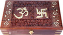 FORESTIS GALLINARIA Wooden OM for Good Luck| Vanity Box| Jewellery Box For Gold, Cash, Money Cash Box