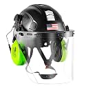 Forestry Safety Helmet Chainsaw Helmet with Polycarbonate Full Clear Visor and Ear Muffs 3 in 1 Forestry Hard Hat
