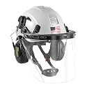 Forestry Safety Helmet Chainsaw Helmet with Polycarbonate Full Clear Visor and Ear Muffs 3 in 1 Forestry Hard Hat
