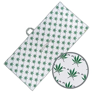 foretra - golf waffle towel herbal accuracy - dual hanging system light weight premium printed microfiber
