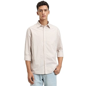 FOREVER 21 Men Striped Regular Fit Striped