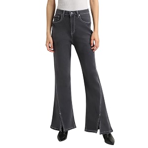 Forever 21 Women Solid Flared Regular Fit