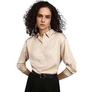 forever 21 women solid regular fit shirt