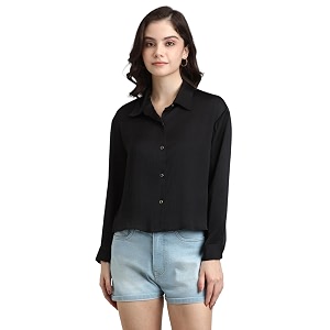 forever 21 women solid regular fit shirt