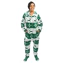 Forever Lazy Adult Onesie Pajamas, Footed Fleece One-Piece Unisex Lounge for Women and Men with Detachable Feet
