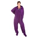 Forever Lazy Adult Onesie Pajamas, Footed Fleece One-Piece Unisex Lounge for Women and Men with Detachable Feet