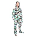 Forever Lazy Adult Onesie Pajamas, Footed Fleece One-Piece Unisex Lounge for Women and Men with Detachable Feet