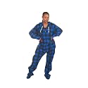 Forever Lazy Adult Onesie Pajamas, Footed Fleece One-Piece Unisex Lounge for Women and Men with Detachable Feet
