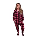 Forever Lazy Adult Onesie Pajamas, Footed Fleece One-Piece Unisex Lounge for Women and Men with Detachable Feet