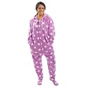 Forever Lazy Adult Onesie Pajamas, Footed Fleece One-Piece Unisex Lounge for Women and Men with Detachable Feet