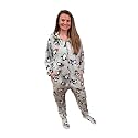 Forever Lazy Adult Onesie Pajamas, Footed Fleece One-Piece Unisex Lounge for Women and Men with Detachable Feet