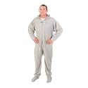 Forever Lazy Adult Onesie Pajamas, Footed Fleece One-Piece Unisex Lounge for Women and Men with Detachable Feet