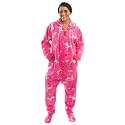 Forever Lazy Adult Onesie Pajamas, Footed Fleece One-Piece Unisex Lounge for Women and Men with Detachable Feet