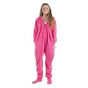 Forever Lazy Adult Onesie Pajamas, Footed Fleece One-Piece Unisex Lounge for Women and Men with Detachable Feet
