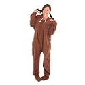 Forever Lazy Adult Onesie Pajamas, Footed Fleece One-Piece Unisex Lounge for Women and Men with Detachable Feet