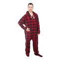 Forever Lazy Adult Onesie Pajamas, Footed Fleece One-Piece Unisex Lounge for Women and Men with Detachable Feet