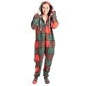 Forever Lazy Adult Onesie Pajamas, Footed Fleece One-Piece Unisex Lounge for Women and Men with Detachable Feet
