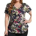 FOREYOND Plus Size Workout Tops for Women T Shirts Loose Fit V Neck Clothing Yoga Casual Summer