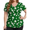 FOREYOND Plus Size Workout Tops for Women T Shirts Loose Fit V Neck Clothing Yoga Casual Summer