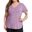 FOREYOND Plus Size Workout Tops for Women T Shirts Loose Fit V Neck Clothing Yoga Casual Summer