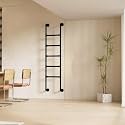 Forged Iron Emergency Exit Ladder for Basement Windows Metal Loft Bed Ladder WallMounted Step Stool Straight Climbing Ladder (145cm/57in) Durable &amp; Safe