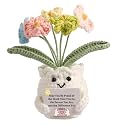 Forget-Me-Not Crochet Flower Pot, Meaningful Gift for Boss &amp; Leaders