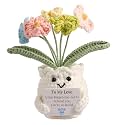 Forget-Me-Not Crochet Gifts for Him Her Boyfriend Girlfriend Birthday to My Love Handmade Valentines Day Flower Plant Gift for Women Men Romantic I Love You Gift for Couples Wife Husband