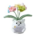Forget-Me-Not Positive Crochet Flowers Plants Gift Handmade Desk Decor with Card “This is a Little Reminder” Appreciation Inspirational Gift for Coworkers Women Employee Teacher Best Friend Mom