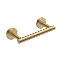 FORIOUS Toilet Paper Holder Wall Mount, Stainless Steel Rustproof Double Post Pivoting Tissue Roll Holder for Bathroom, Commercial Toilet Paper Dispenser, Brushed Gold