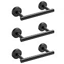 FORIOUS Toilet Paper Holder Wall Mount, Stainless Steel Rustproof Double Post Pivoting Tissue Roll Holder for Bathroom, Commercial Toilet Paper Dispenser (Matte Black, Classic 3 Pack)