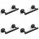 FORIOUS Toilet Paper Holder Wall Mount, Stainless Steel Rustproof Double Post Pivoting Tissue Roll Holder for Bathroom, Commercial Toilet Paper Dispenser (Matte Black, Classic 4 Pack)