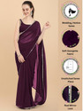 FORKEY Solid/Plain, Self Design, Embellished Bollywood Georgette Saree (Purple)