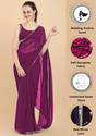 FORKEY Solid/Plain, Self Design, Embellished Bollywood Georgette Saree (Pink)