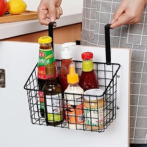 rack for storage milk basket for main door hanging pack wire grid storage baskets with hooks over the door hanging organizer kitchen organizer amp bathroom organizer - black 1 pcs