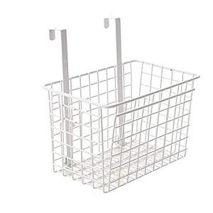 over the door hanging storage rack organizer for kitchen bathroom amp bedroom  multi-pocket foldable space saver with hooks amp shelves  heavy-duty fabric amp metal frame white1 piece