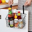 Rack for Storage, Milk Basket for Main Door Hanging Pack Wire Grid Storage Baskets with Hooks, Over the Door Hanging Organizer, Kitchen Organizer &amp; Bathroom Organizer - Black 1 Pcs