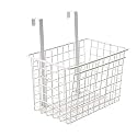 Over The Door Hanging Storage Rack Organizer for Kitchen, Bathroom &amp; Bedroom | Multi-Pocket Foldable Space Saver with Hooks &amp; Shelves | Heavy-Duty Fabric &amp; Metal Frame (White,1 Piece)