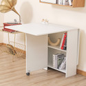 FORKTAIL Space saving folding dining table convertible with 2 tier Without chairs Engineered Wood 6 Seater Dining Table