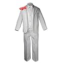 Formal Boy White Suit Paisley Handkerchief Tuxedo Baby Kid Free Red Bow Tie (7)