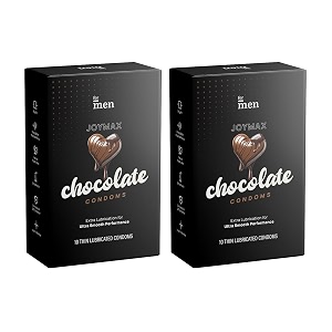 formen joymax chocolate lubricated condoms for men  with disposable pouches pack of 2