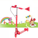 FORMONIX Kick Scooter Wide LED Light Wheels, Adjustable Handlebar Kids Scooter 3 Wheeler Kids Scooter (Red, Multicolor, Pack of 1)