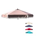 FORMOSA 9ft 6 Rib Market Premium Patio Umbrella Replacement Canopy - 300D UV Protective and Water Resistant Patio Canopy - Umbrella Replacement Cover (CANOPY ONLY) (Taupe Fringe)