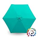 Formosa Covers 9ft 6-Rib Patio Umbrella Replacement Canopy, Turquoise
