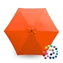 Formosa Covers 9ft 6-Rib Patio Umbrella Replacement Canopy, Orange 600D