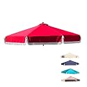 Formosa Covers 9ft 6-Rib Patio Umbrella Replacement Canopy, Red Fringe