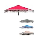 Formosa Covers 9ft 6-Rib Patio Umbrella Replacement Canopy, Red Tassel